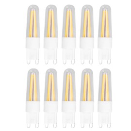 10Pcs G9 LED Bulb 3W 200LM Long Filament Bulbs for Chandelier Ceiling Lamp Table Lamp Warm White
