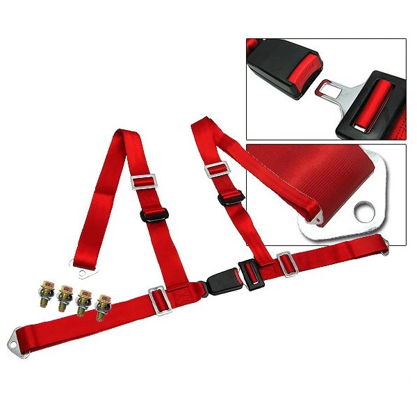 MITSTOCKS 1 Red 4 Point Racing Seat Belt Harness ALL