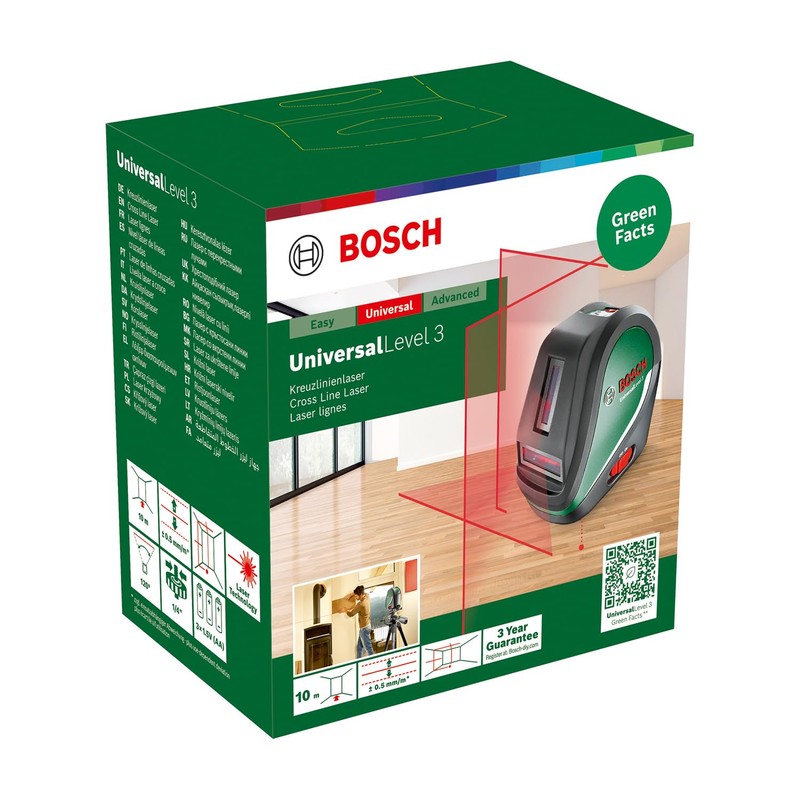 Bosch UniversalLevel 3 Cross Line Laser (Laser Cross with Additional