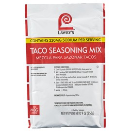 Lawry's Taco Seasoning Mix, 9 oz - One 9 Ounce Packet of Taco Seasoning Mix, Best for Chicken, Beef, Fish, Pork or Plant-Based Tacos
