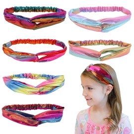 Brimekichio 6 Pk Toddler Headband Knotted Mermaid Headband Girls Adjustable Stretchy Cloth Elastic Mermaid Hair Accessories