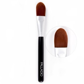 Palladio Brocha de Base de Maquillaje, Plana y Cónica, Para Bases de Maquillaje Líquidas y en Crema, Mezcla Impecable, Acabado Suave, Cerdas Sintéticas Naturales, Sensación Suave