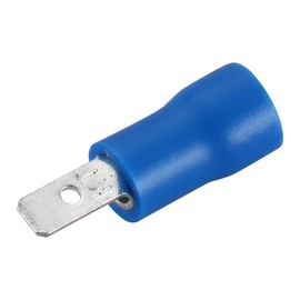 Baomain 0.11" Blue Male Insulated Spade Wire Connector Electrical Crimp Terminal 16-14 AWG 2.8 x 0.5mm (100PCS)