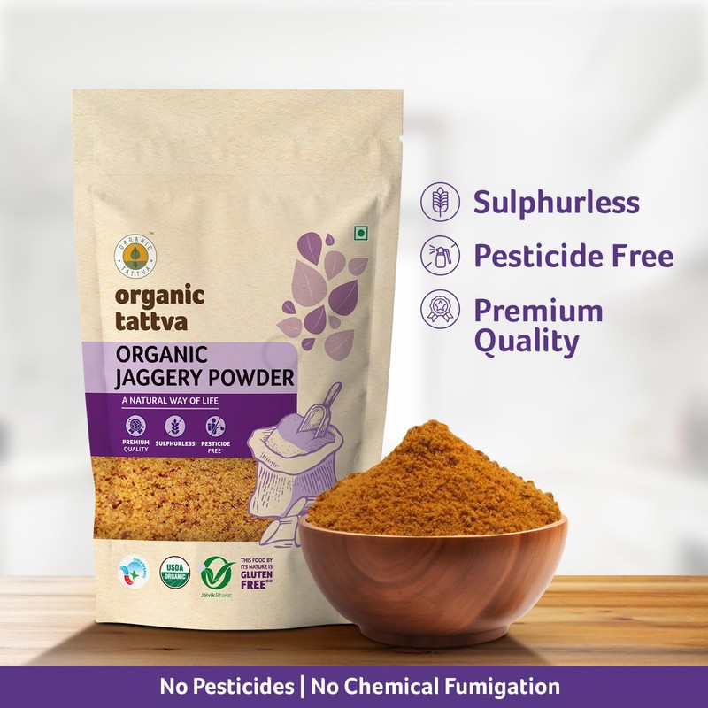 Organic Tattva Jaggery Powder, 500g USDA Certified