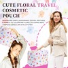 Iqimott - Mini bolsa de maquillaje floral de nailon, bonita