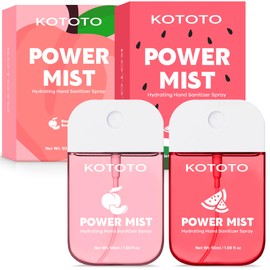 Hand Sanitizer Spray (1.69 Fl Oz, Set of 2), Multi-Flavor Hand Sanitizer Spray Travel Size (Watermelon & Peach), with Aloe, Vitamin E, Jojoba – Portable Pocket Non-Sticky Hand Cleaner