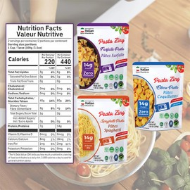 Pasta Zing Ready Meal Variety Pack – 7.05 oz (Pack of 7) | 2x Elbow, 2x Farfalle, 3x Spaghetti Pasta | Microwave in 1 Minute | 100% Italian Durum Wheat | Quick Dinner or Side Dish