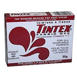 LOT OF 1 TINTEX BRAND SCARLET RED FABRIC DYE #23 NEW by TINTEX