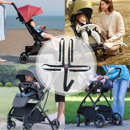 ZKGYUS 5-Point Harness System Adjustable High Chair Child Safety Belt Pushchair Strap Baby Strap Black Universal Strap for Child Seat Pushchair High Chair Buggy
