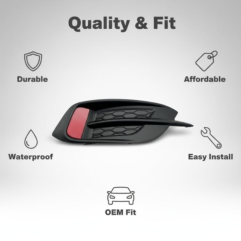 Replacement LH Rear Bumper Reflector and Grille Cover Tail Bezel