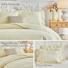 Flysheep 3 Pieces Yellow Quilt Set Queen Size, Wide Ruffled