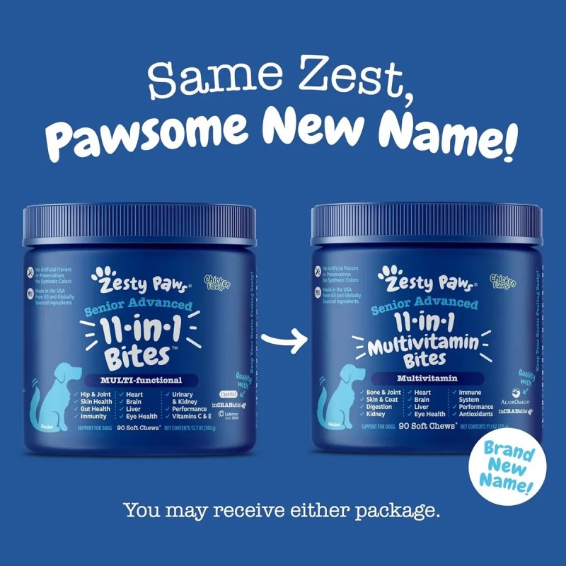 Zesty Multivitaminico Para Perros Senior 90 Gomitas