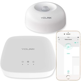 Smart Motion Sensor, YoLink 1/4 Mile World's Longest Range Wireless Motion Detector Compatible with Alexa IFTTT, Human Movement Detector App Alerts Remote Monitor for Indoor Use, YoLink Hub Included
