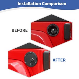 RT-TCZ para Wrangler JK - Tapa de tapa de gasolina para depósito de combustible con llave para Jeep Wrangler JK JKU 2007-2017, accesorios exteriores negros