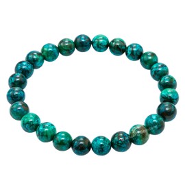 Amazing Gemstone Chrysocolla Bracelet, Gifts For Men & Women - Protection Healing Crystal - 8mm Gemstone Beaded Stretchable Bracelet, Pulseras Para Hombres Mujer Stocking Stuffers
