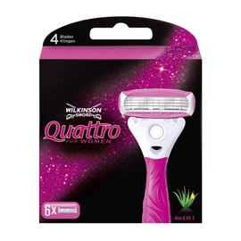 WILKINSON SWORD - Quattro For Women | Smooth Glide | 4 x Razor Blade Refills