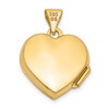 10k Yellow Gold Plain Heart Locket 20 mm x 15