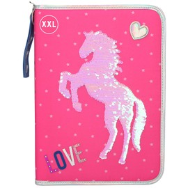 Depesche Miss Melody Love 10604 Pencil Case XXL with Sequins Approx. 28 x 20 x 4 cm Pink