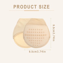 UILYNIU 6 Pack Toe Socks Women, Toe Covers Socks, No Show Socks Invisible Toe Topper Socks, Anti-Slip Forefoot Cushion Pads Foot Pads, Ultra Low Cut Invisible Socks, Seamless Liner Socks (Beige)