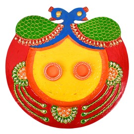 Pooja Thali Handcrafted MDF Wooden Pooja Thali Plate Wedding Engagement Plate Housewarming Puja Thali with Essential Pooja Articles for Aarti Rituals Festival Wedding & New year Gifting(Size:-12")