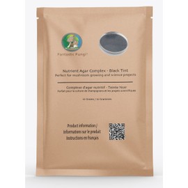 Nutrient AGAR Complex-Black Tint-with Activated Charcoal-Ready to use-Fantastic Fungi® Premium Nutrient agar Complex Mix - Convenience Pack-just add Water. Perfect for Mushroom Growing and Mycology