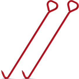 Therwen 2 Pcs Manhole Cover Hook 36 Inch with 5/8" Hex Alloy Steel Rigid Heavy Duty Manhole Cover Lifter Versatile Lift Storm Drain Grate Manhole Hook Tool for Lid Puller Moving (Inline Handle)