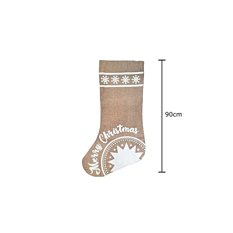 Robelli X-Large Jumbo Hessian Merry Christmas Sack Stocking (90cm)