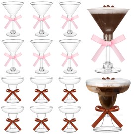Vesici 12 Sets a Tini Bit Older Espresso Martini Mini Plastic Martini Glasses Party Champagne Tower Tall Plastic Champagne Glasses Disposable Cocktail Glasses Party Glasses Drinkware for Wine Martini