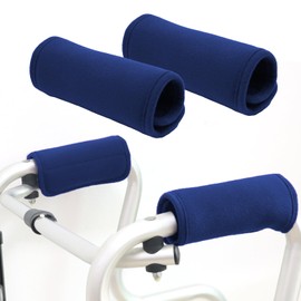 2 Pack Walker Handle Cushions Walker Grip Covers Pads Walker Padded Hand Grip Covers for Rolling Wheelchair Walker Elderly Grippers Rollator Handle (Dark blue)