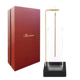 ruvinas Premium Incense Holder, Original Gift Packaging with Incense, No Spilling Ashes, Incense, Glass, Stylish, Interior Decoration, Cones (Dark Black)