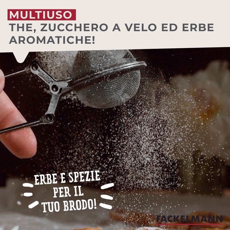 Fackelmann Infusore per tè e tisane con manico pieghevole, in