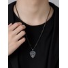 Dorunmo Black Guitar Pick Holder Necklace Sterling Silver Soundwave Guitar