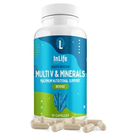 Inlife Plus + Multivitamin with 25 Vitamins & Minerals (90 Tablets) | Immune, Energy & Cognitive Support | Daily Vitamins for Woman and Men | Antioxidants, Zinc, B-Complex, Calcium, D3 (1)