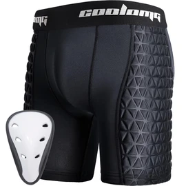 COOLOMG Boys Youth Baseball Sliding Shorts with Athletic Cup Padded Slider Short for Softball Football Lacrosse Hockey Black M