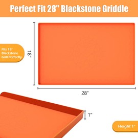 Griddle Mat for 28" Blackstone Grill, 100% Silicone Protective Mat Cover for Blackstone, Heavy Duty Food Grade Silicone Mat, Outdoor Grill Cooking Surface Protective Cover, Reusable BBQ Grill Mat