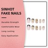 SINHOT Square Press on Nails Medilum - Black French Tip