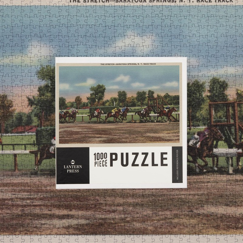 Lantern Press 1000 Piece Jigsaw Puzzle, Saratoga Springs, NY, Horse