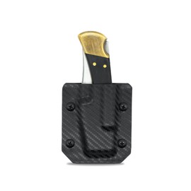 Clip & Carry Kydex Sheath for The Buck 110 & Buck 112 Folding Pocket Knife ~ USA Veteran Made (Knife not Included) | Click Retention | Adjustable Cant | Belt Holster Case (Carbon Fiber Black)