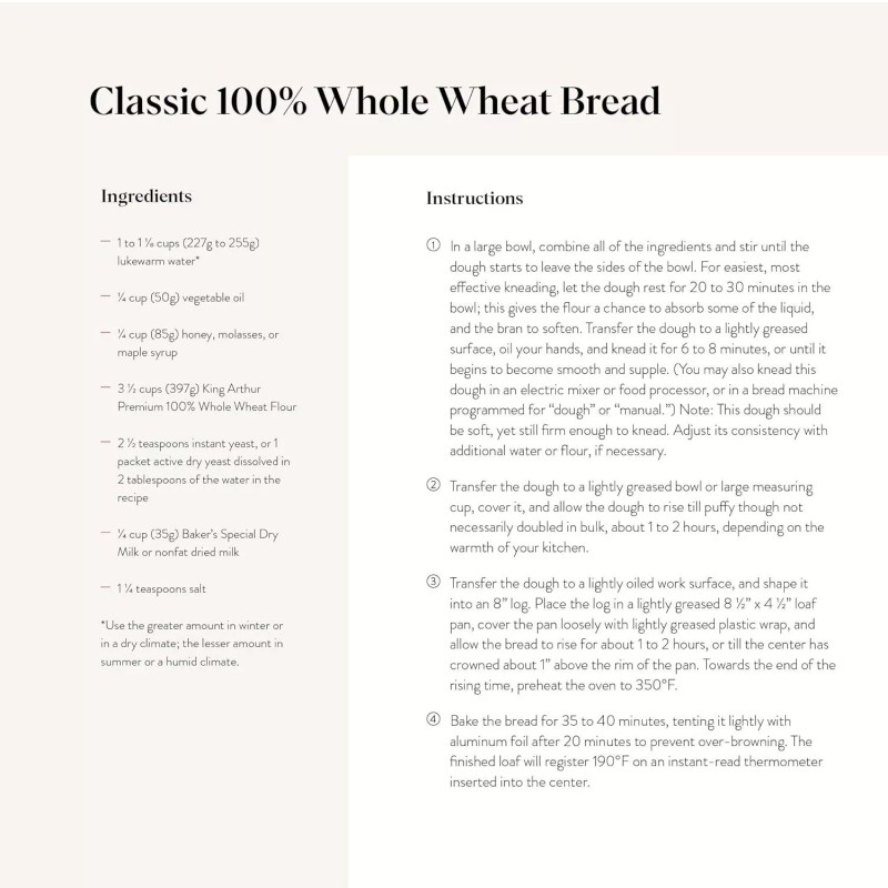 King Arthur Flour Organic Whole Wheat Flour 5 Lb