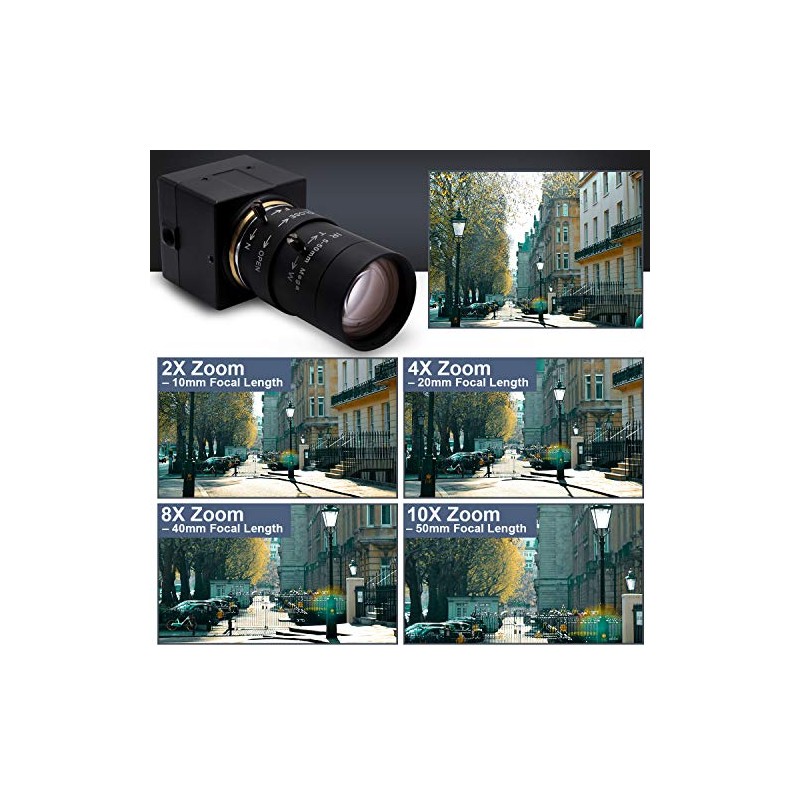 SVPRO Cámara USB con zoom óptico 10X con lente manual