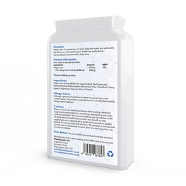 Pharmanostix Magnesium Citrate Capsules, Vegan Friendly Capsules, Providing 150mg High Absorption Active Elemental Magnesium, Highly Bioavailable UK Manufactured (120 Capsules 500 mg)