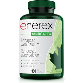 ENEREX Bamboo Silica with Calcium Citrate - 180 Veggie Caps for Bone & Dental Support, Enhanced Hair, Skin & Nails Growth - Plant-Based Supplement, Bamboo Extract & Organic Silica for Wellbeing