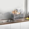 Suli Extra Large Kitchen Utensils Holder with 4 Compartments, Wooden