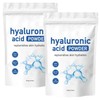 Ácido Hialurónico en Polvo, Bajo Peso Molecular, Grado Cosmético | Hidratación de la Piel y Suplementos de Apoyo a la Humedad | Vegano, Soluble en Agua (2 Bolsas)