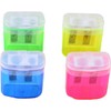 Pack of 8 4 Colours Pencil Sharpener with Container, Sharpener