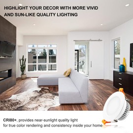 YGS-Tech 4 Inch LED Recessed Lighting Dimmable Downlight, 9W(80W Halogen Equivalent), 5000K Daylight White, CRI80, LED Ceiling Light with LED Driver (4 Pack)