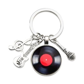 Vinyl Record Keychains for Music Lovers Cool Punk Christmas Birthday Gifts for Musician Composer Girl Boys Music Teachers Students Music Accessories Recording Player Pendant Key Chain