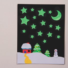 Baker Ross Im Dunkeln leuchtende Aufkleber „Mond und Sterne“ (Packung mit 120 Stück), perfekt für Kinder zum Dekorieren und Personalisieren von Kunsthandwerksprojekten, EF456