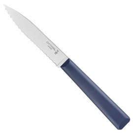 Opinel Les Essentials+ No. 313 Serrated Paring Knife, Corrosion Resistant + Dishwasher Safe, Made in France, Blue