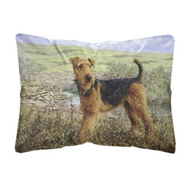 Caroline's Treasures HMHE0245PW1216 Airedale Terrier The Kings Country Fabric Decorative Pillow, 12H x16W, Multicolor